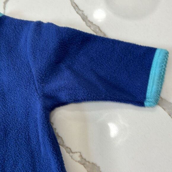 Carter's | Infant Girls Blue Floral Soft Fleece Jumpsuit Romper 0-3M - Picture 13 of 16